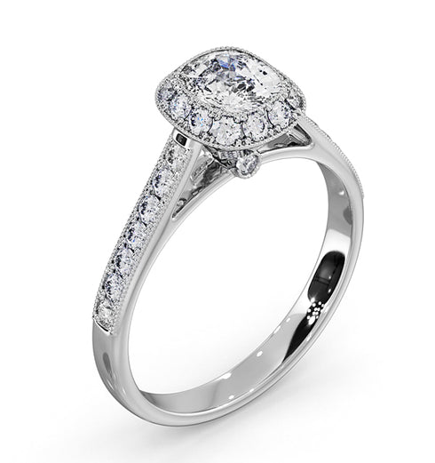 Danielle GIA Diamond Engagement Side Stone Ring Platinum 1.25CT G/VS2